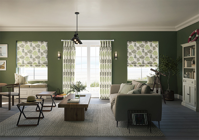 Coppice Faux Silk, Olive - Roman Blind - Image 8